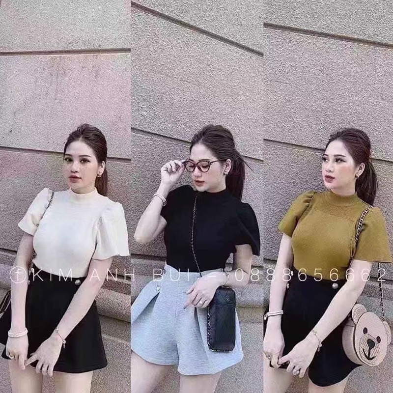 Áo len dệt kim cổ lọ