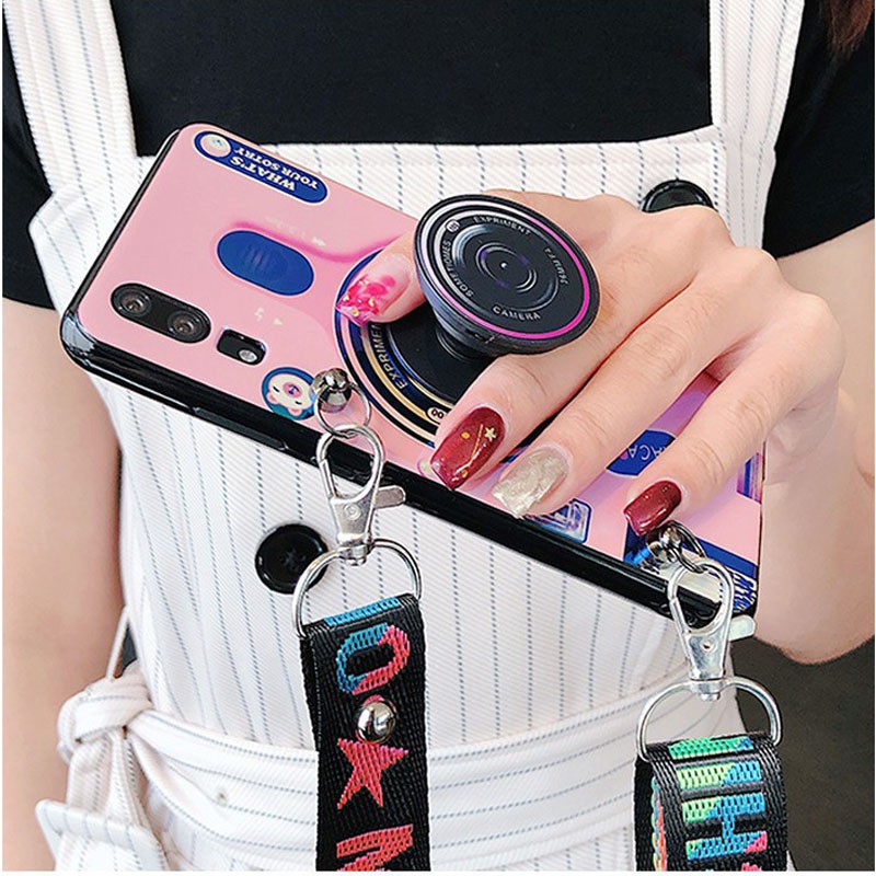 Ốp điện thoại hình máy ảnh kèm dây đeo dài cho Samsung J4 Plus A50 A70 A10 A20 A30 A10S A20S A50 M10 M20 M30 | BigBuy360 - bigbuy360.vn