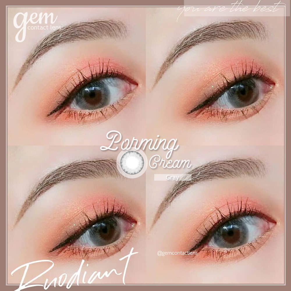 Áp Tròng Không Giãn PORMING CREAM GRAY - OLENS KOREA Lens Xám Kem Tự Nhiên Sáng Nhẹ Phù Hợp Đi Học Đi Làm Mắt Nhạy Cảm