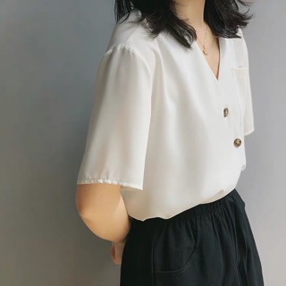 Áo kiểu cúc chéo hàng thiết kế