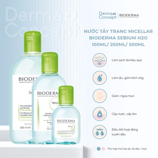 Dung dịch làm sạch và tẩy trang công nghệ Micellar Bioderma Sebium H2O dành cho da hỗn hợp đến da dầu