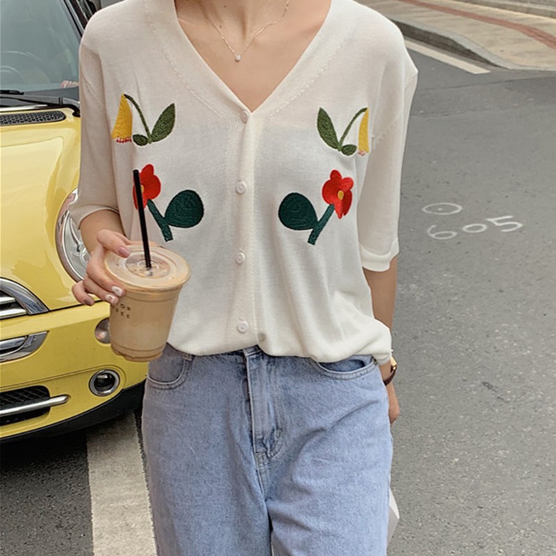 Áo Khoác Cardigan Dài Tay Họa Tiết Hoa Thời Trang Nữ Tính | BigBuy360 - bigbuy360.vn