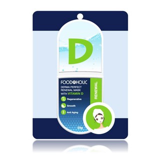 Mặt nạ Vitamin D dịu da, dưỡng ẩm Foodaholic Derma Perfect Renewal Mask With VITAMIN D 23g
