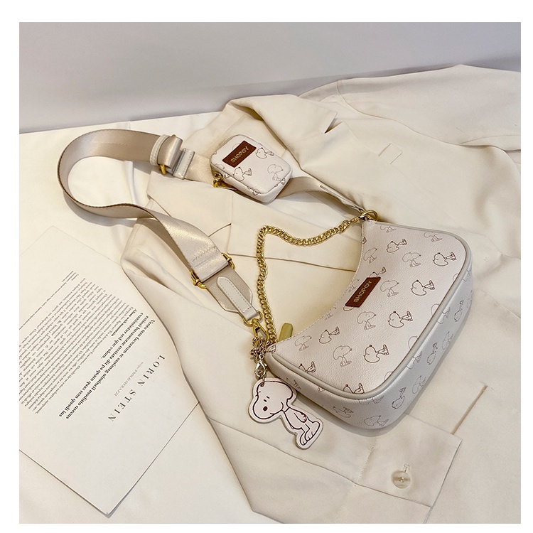 Túi xách nữ đeo chéo Snoopy kèm ví nhỏ cực xinh chất da mềm mịn Capucha T45