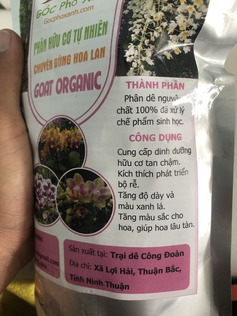 Phân hữu cơ chuyên Bón hoa lan (phân dê 100%) 3 gói