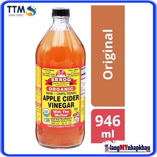 Giấm táo hữu cơ Bragg 946 ml