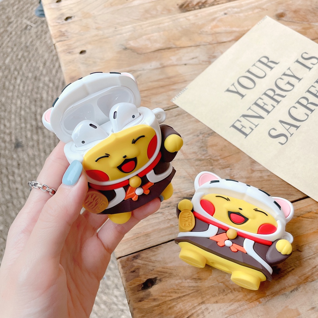 Vỏ Bảo Vệ Hộp Sạc Tai Nghe AirPods3 / 3 Họa Tiết Hoạt Hình Pikachu / Pikachu May Mắn Dễ Thương Ốp