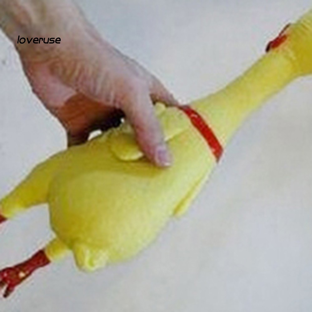 Đồ chơi bóp giảm căng thẳng hình gà bằng cao su 17cm màu vàng phát ra tiếng kêu cho bé