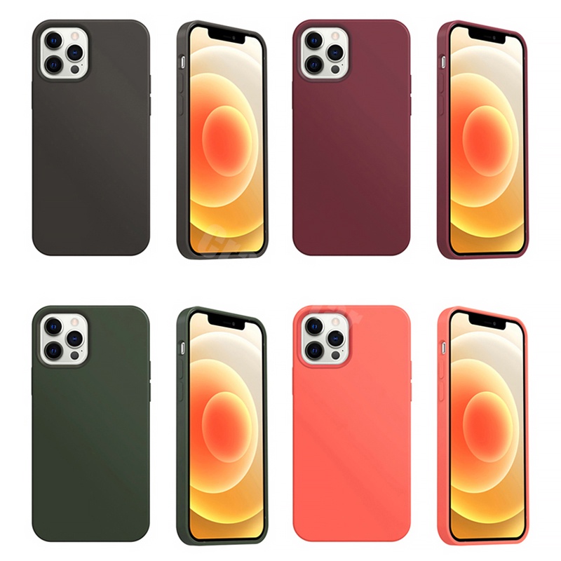 Vỏ Điện Thoại Chống Sốc Silicone Chất Lỏng Chất Lượng Cao Với Nắp Trọn Bộ Bên Trong Vỏ Nhung Cho iPhone 13 12 11 Pro Max Mini XS XR X Xs Max 8 7 6 6S Plus + SE 2020 Vỏ Điện Thoại