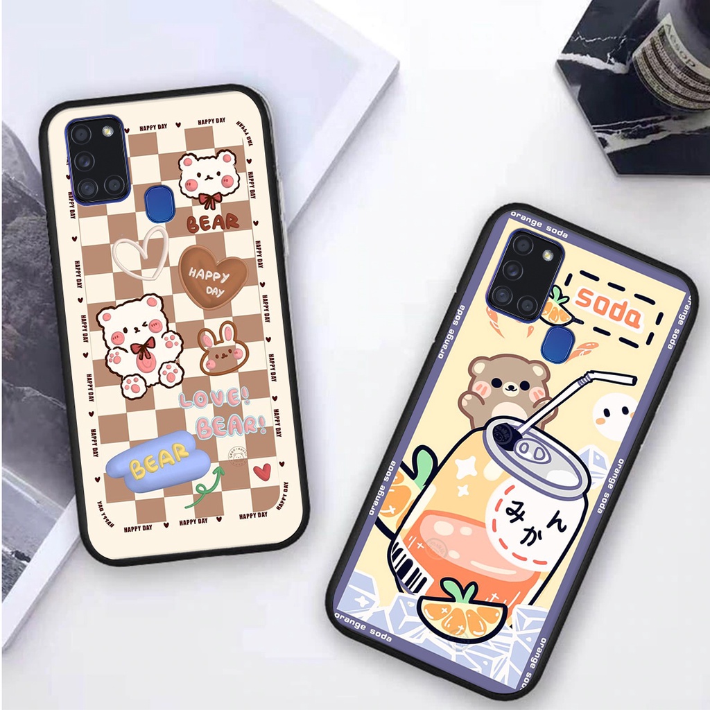 Ốp lưng Samsung A21S in hình 3D GẤU cute be@r, soda, happy day cực hot ,thời thượng