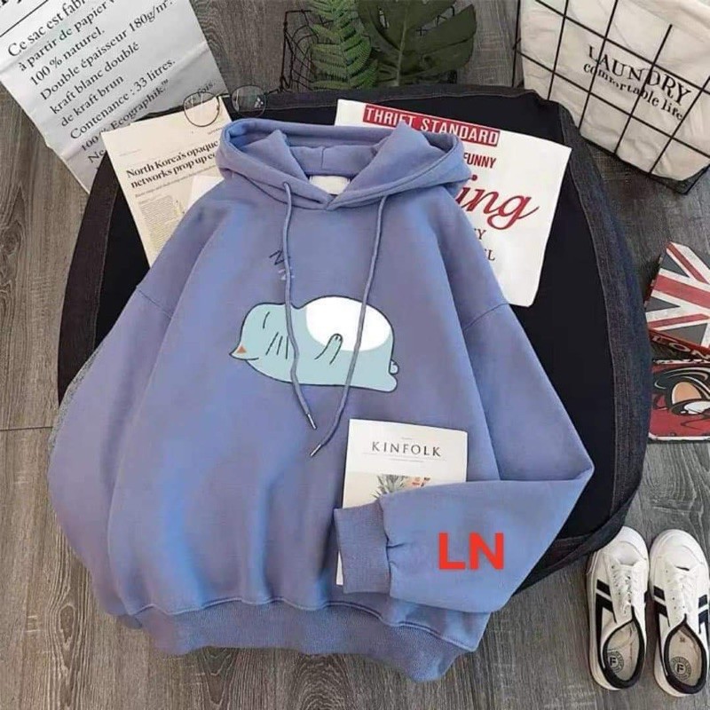 Áo hoodie mèo nằm ngửa 5D LN12, Áo nỉ Unisex from rộng, Chất nỉ ấm mặc không xù, thiết kế phong cách - MODY