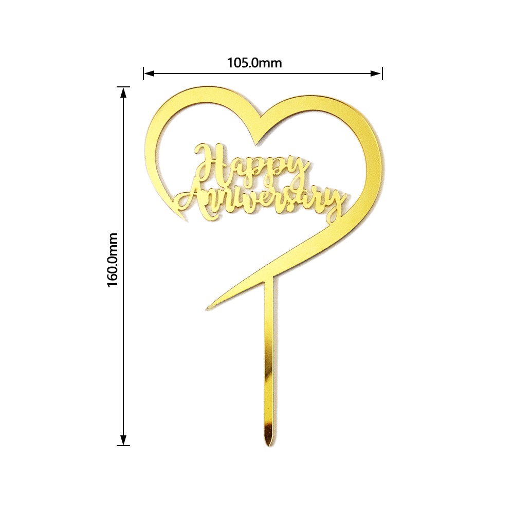 Hàng Mới Về Mới Chữ Happy Anniversary Bằng Acrylic Trang Trí Bánh Kem