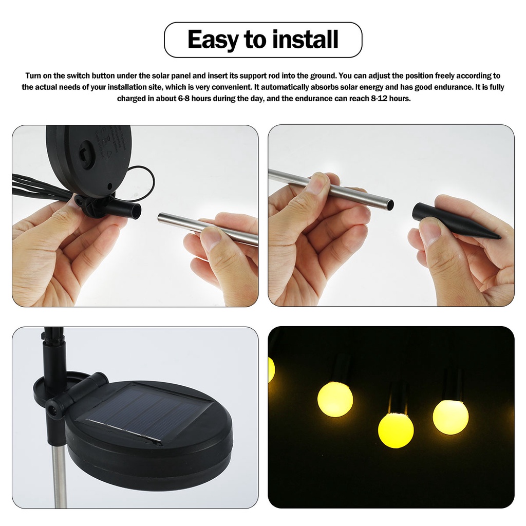 Đèn Led Năng Lượng Mặt Trời Chống Thấm Nước Hình Pháo Hoa Trang Trí Sân Vườn
