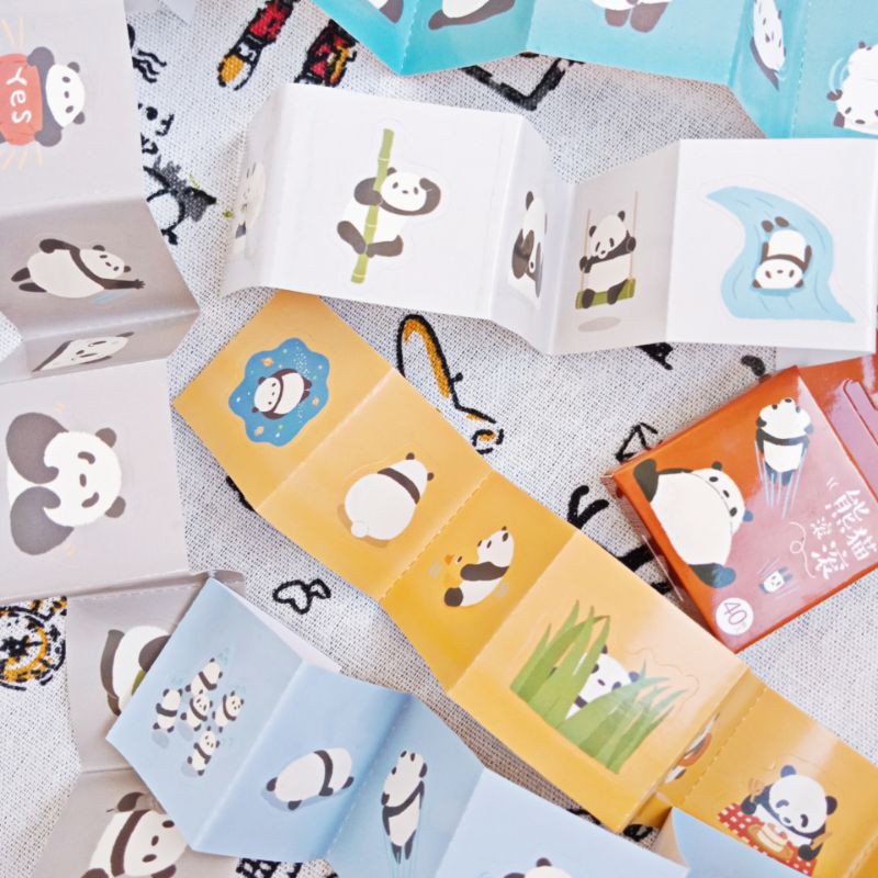 (Hình thật) Sticker hộp dạng dải - Lazy Panda