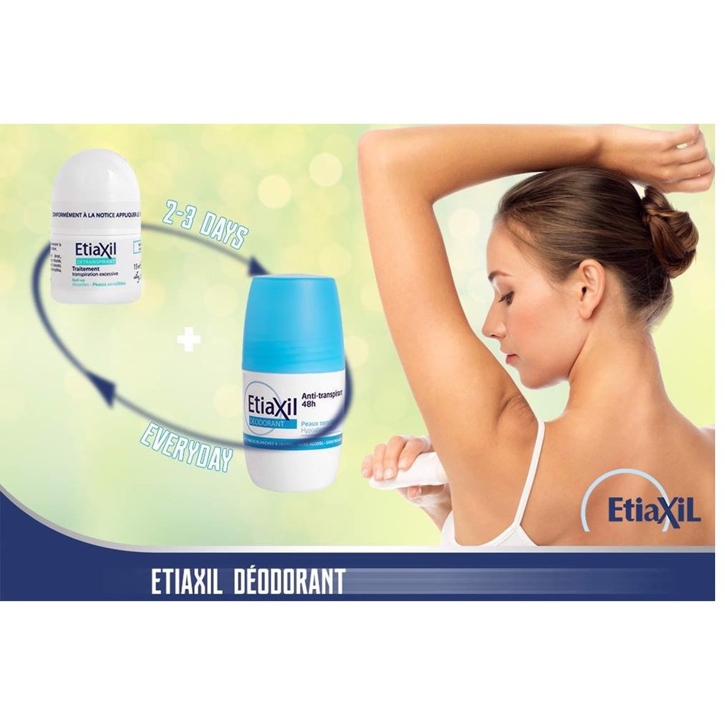 Lăn Ngăn Khử Mùi Giảm Tiết Mồ Hôi Etiaxil Deodorant Anti Transpirant 48h (50ml)