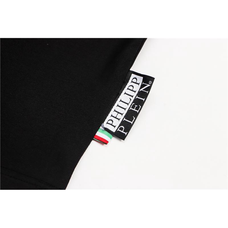 Philipp Plein Men Short Sleeve Tshirt Black Rhinestones T-shirts Pattern Skull Tshirt Shirts