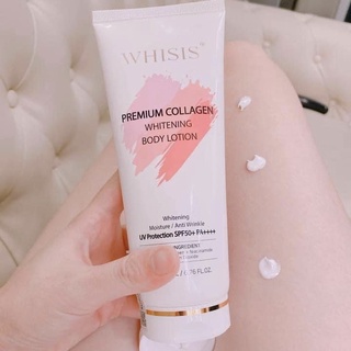 Kem body whisis trắng da chống nắng - premium collagen whitening body lotion 200ml