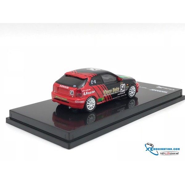 Xe Mô Hình Honda Civic Type R EK9 Super Taikyu 2000 class 4 Champion 1:64 Tarmac Works ( Đỏ Đen )