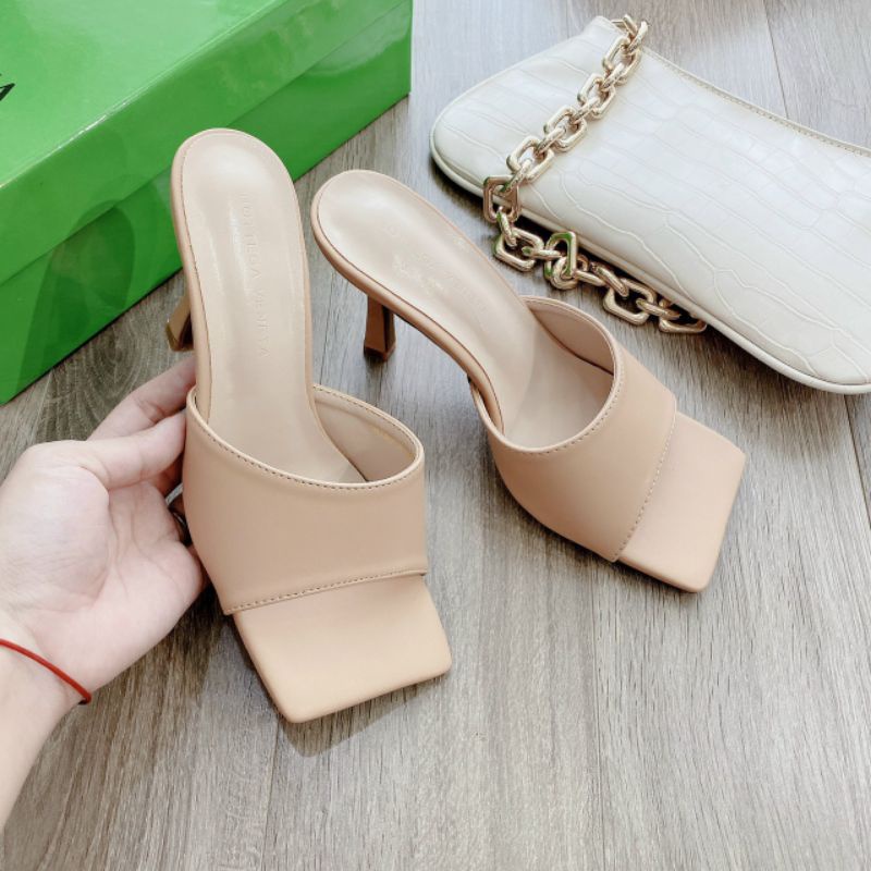 (ẢNH THẬT) Guốc 9p Mũi Vuông Da Mềm Êm Mũi Vuông Fullbox Bill Túi Cao Cấp