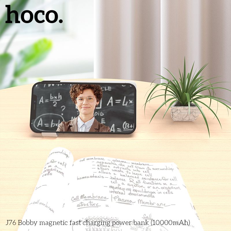 Sạc Dự Phòng Không Dây Kiêm Giá Đỡ Điện Thoại Hoco J76 10000mAh - Hỗ Trợ Sạc Nhanh QC3.0 và PD20W - Bảo hành 12 tháng