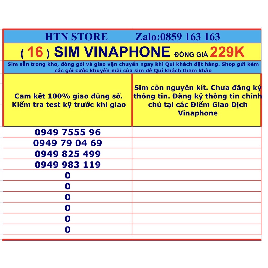 Sim vinaphone số đẹp đồng giá 229k (16) – sim trả trước nghe gọi và 4G