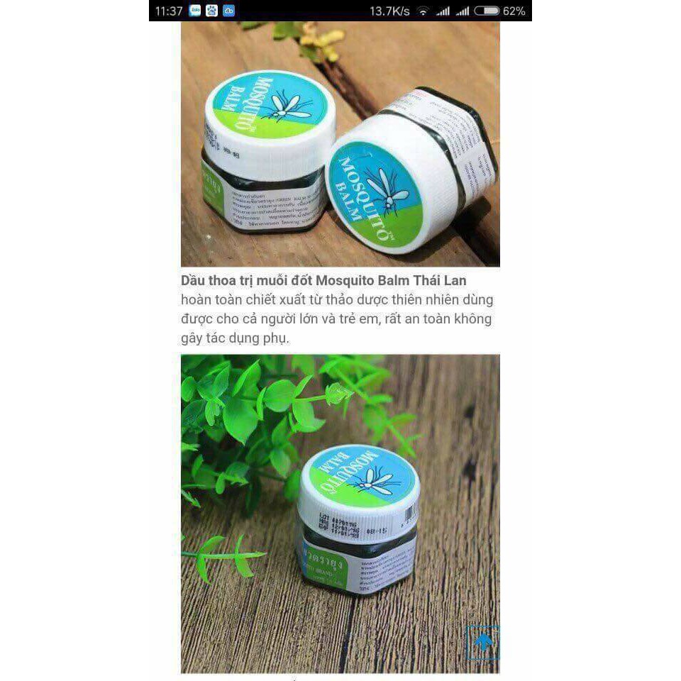 DẦU THOA TRỊ MUỖI ĐỐT MOSQUITO BALM THÁI LAN CỰC HIỆU QUẢ .............
