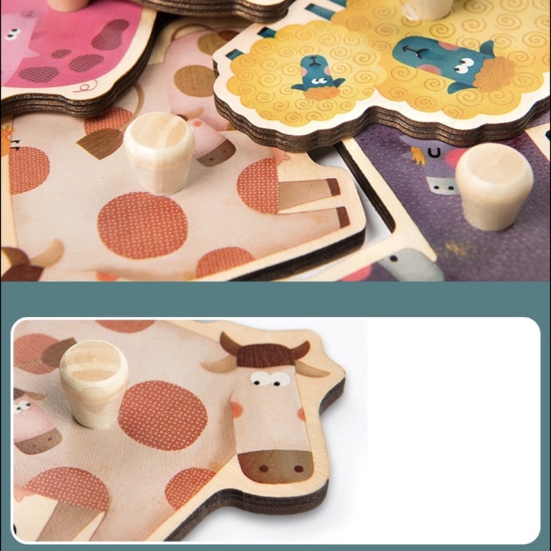 Đồ Chơi Gỗ Bảng Lắp Ghép Âm Thanh Con Vật Sound Puzzle Farm Animals, Đồ Chơi Giáo Dục Cho Bé