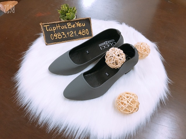 (size 40) Giày gót trơn pastel đơn giản , 3 phân (6 mẫu)