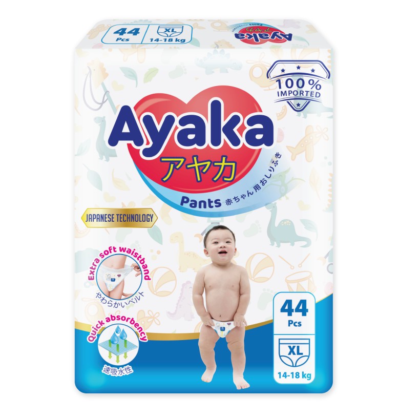 Thùng 4 gói Tã quần trẻ em AYAKA XL44x4 44 miếng/gói dành cho bé 14-18kg - Thương Hiệu AYAKA - YOOSOO MALL