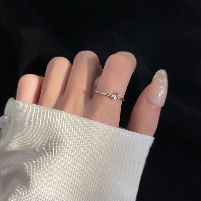 Nhẫn bạc nữ 925 free size Little Butterfly xinh xắn dễ thương Dế Bạc -N6047