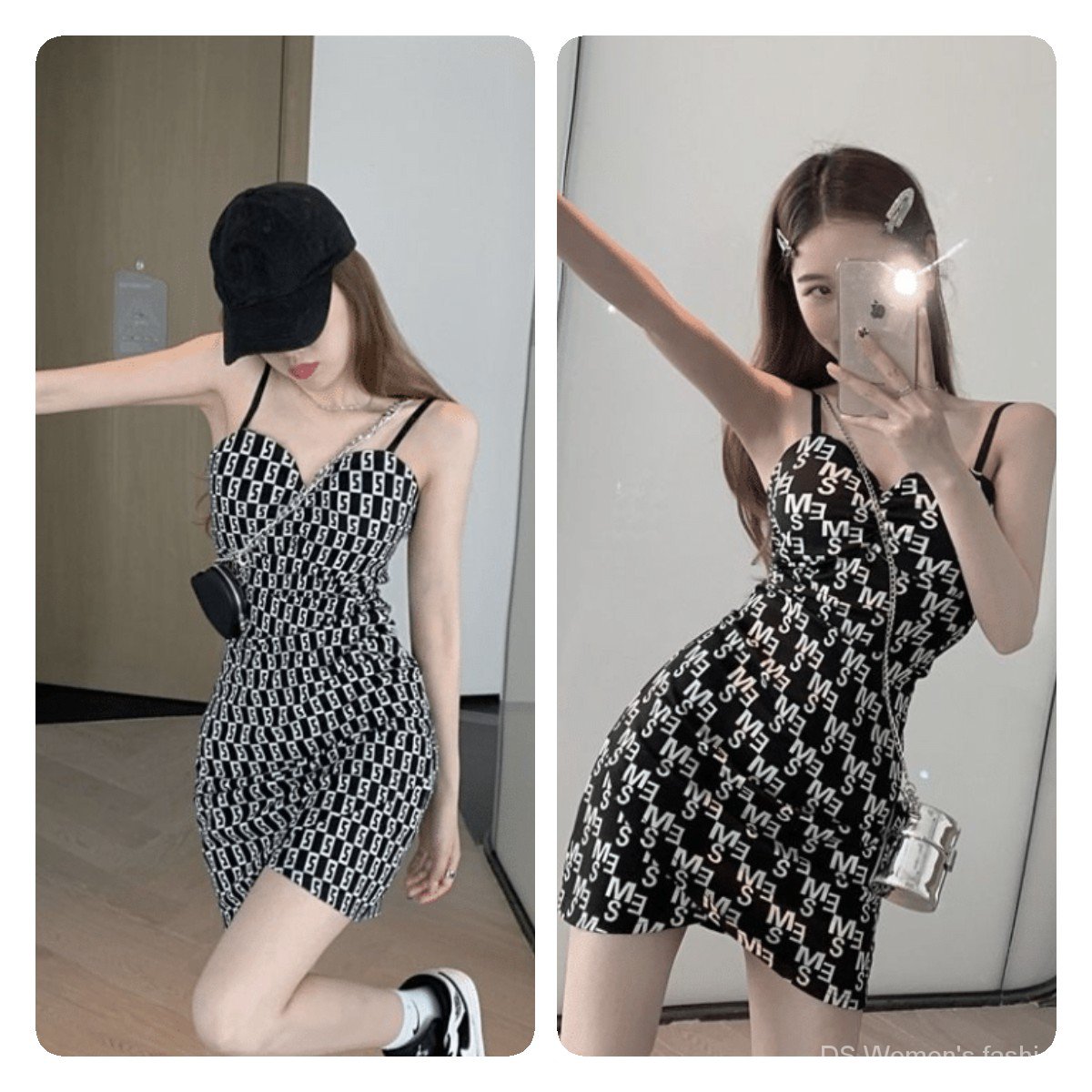 2021New Summer  Strap Dress  Temperament Ladies Dress  Sexy Slim-Fit  Waist Hip Skirt