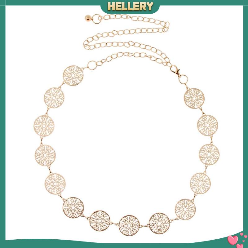 Thắt lưng dây xích mặt đồng xu vàng thời trang cho nữ