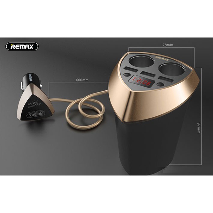 Bộ Sạc Đa Năng Cho Ô Tô Remax CR-3XP 3 USB, 2 Tẩu Sạc - BH 1 Năm