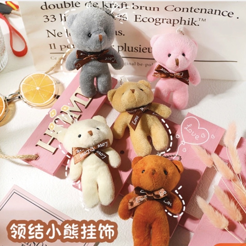 🪁 Móc khoá gấu nơ nhồi bông treo cặp xinh xắn cute 2 màu  HÀNG CÓ SẴN