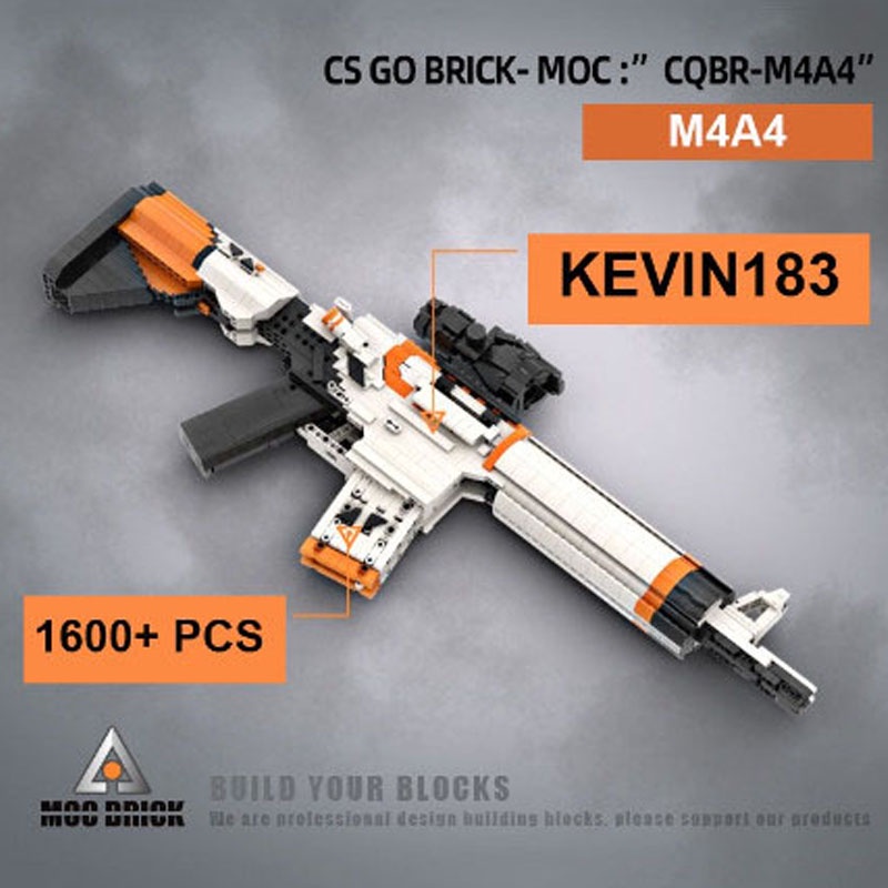 Đồ Chơi Lắp Ráp Mô Hình CSGO Súng M4A4 Asiimov Thiết Kế Theo Tiêu Chuẩn Kevin183 Với 1600+ Chi Tiết
