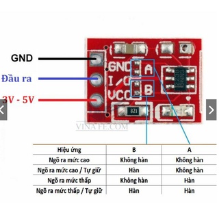 Set 5 Module Nút Cảm Biến Chạm TTP223 - Touch sensor ttp 223 1 nút cảm ứng điện dung