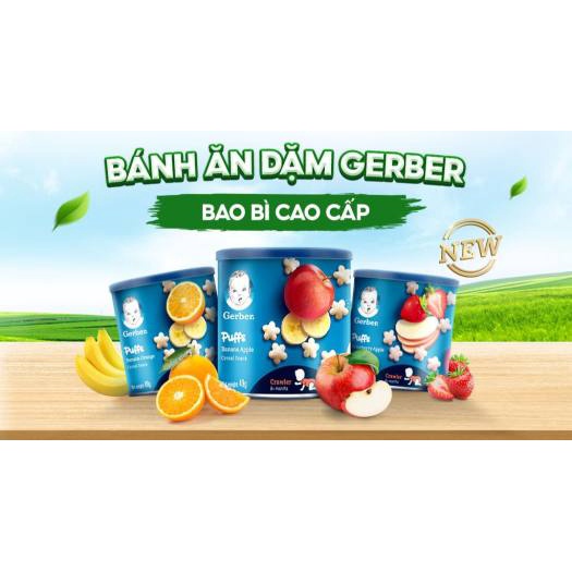 Bánh ăn dặm Gerber Puffs vị Chuối Táo - Hộp 49g