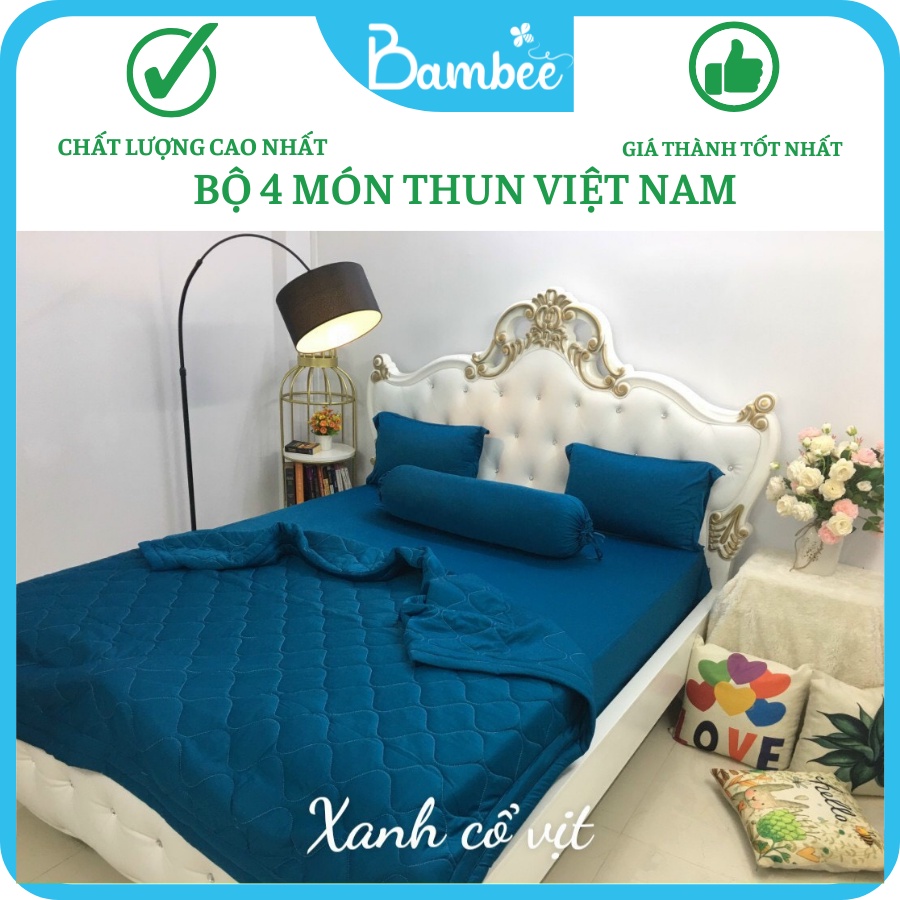 Bộ Ga Thun Lạnh 1 Màu Hàn Quốc 4 món, Bộ Ga Trơn 1 Màu HQ | BigBuy360 - bigbuy360.vn