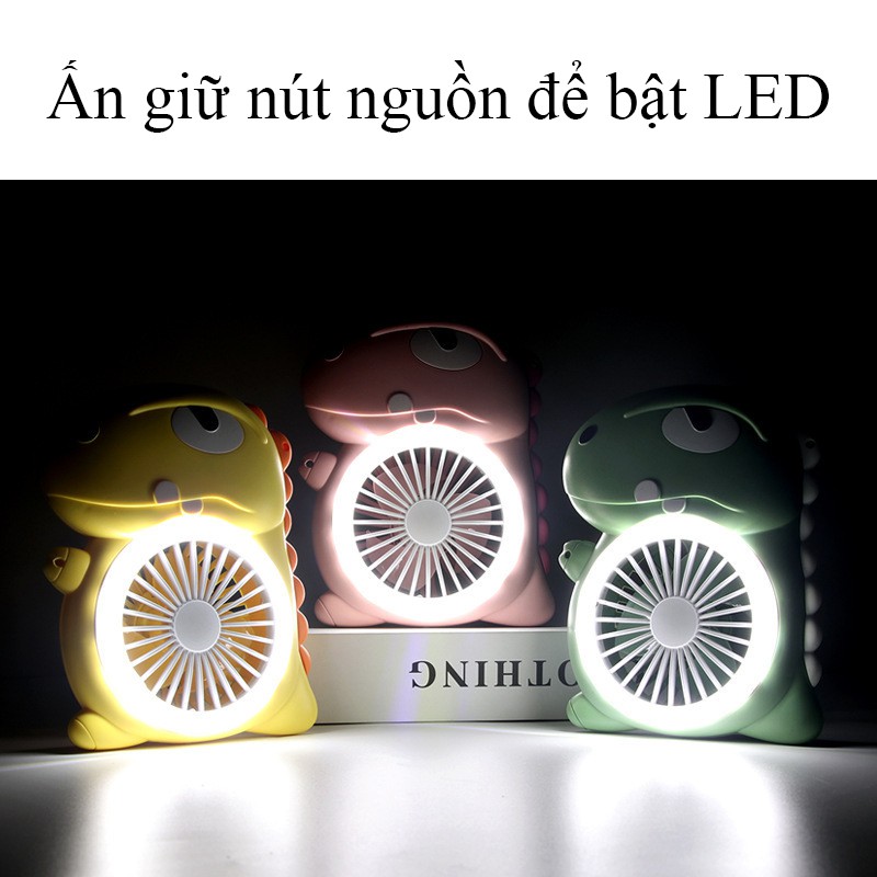 Quạt mini cầm tay Dino X25 pin sạc Tặng kèm dây đeo chéo,Có đèn Led | BigBuy360 - bigbuy360.vn