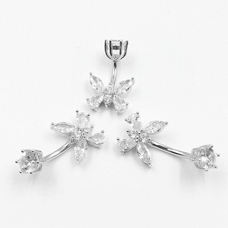 Khuyên rốn bạc 925 Minh Tâm Jewelry hồ điệp gắn đá cao cấp