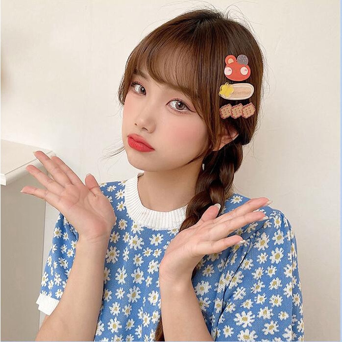 Kẹp tóc hình gấu / thỏ dễ thương ngọt ngào phong cách hàn quốc cho bé gái