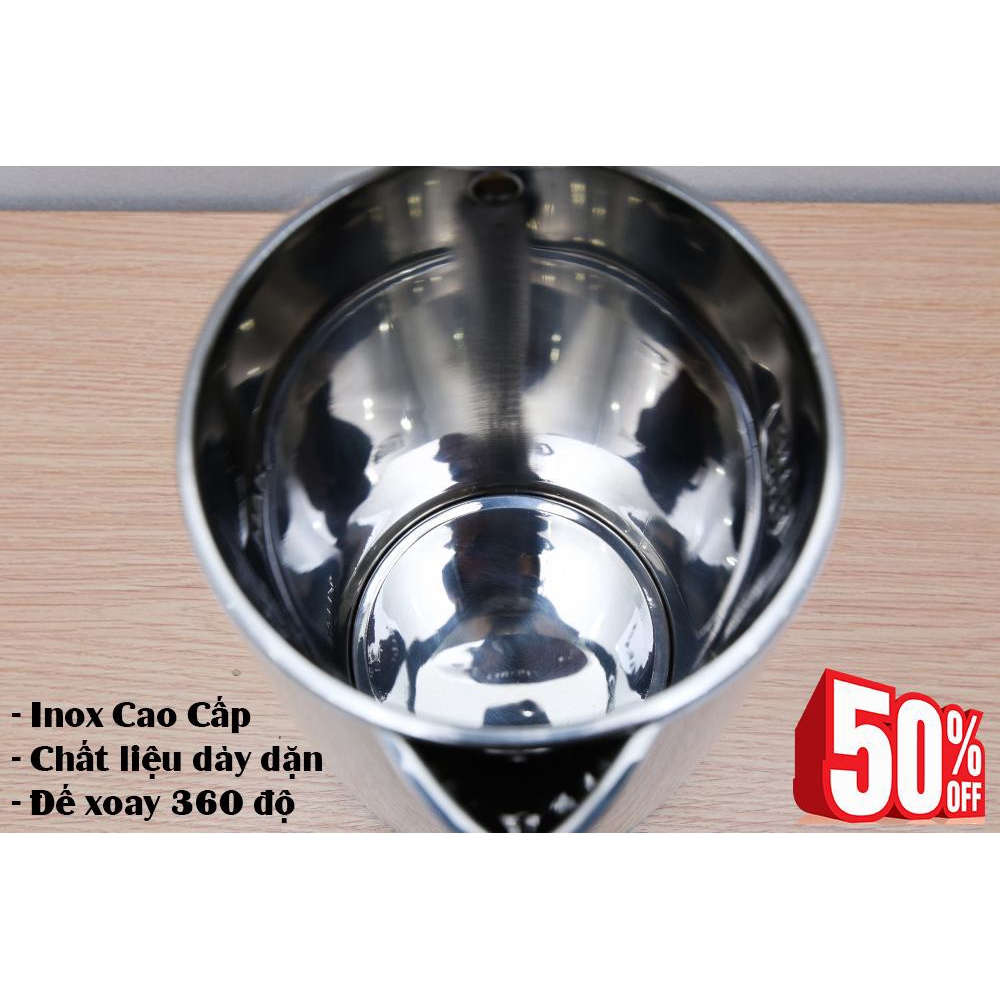 Ấm siêu tốc Accessory , Ruột Inox Loại 1 Cao Cấp ,  An Toàn Cho Sức Khỏe, Dung tích lớn 1.8L, Mẫu M