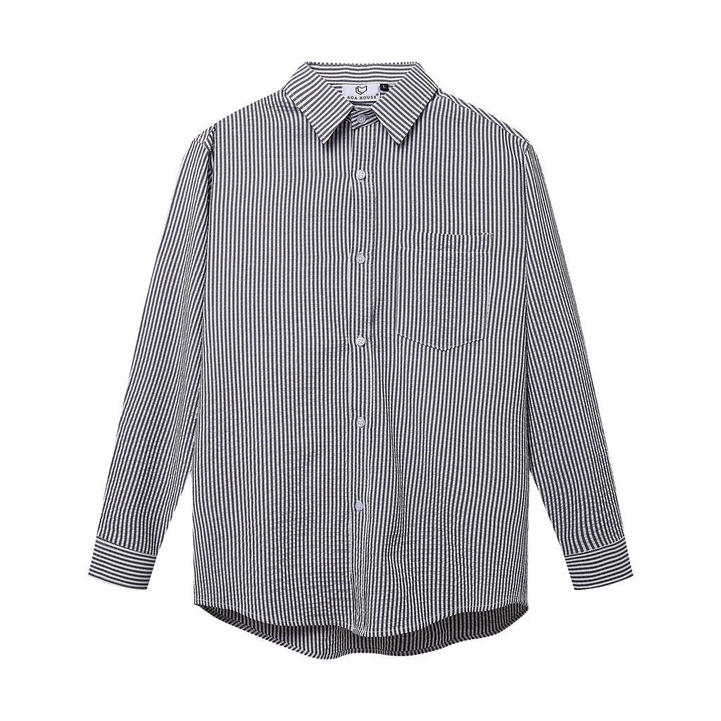 Sơ Mi Sọc - Fluffy Blue Striped Shirt