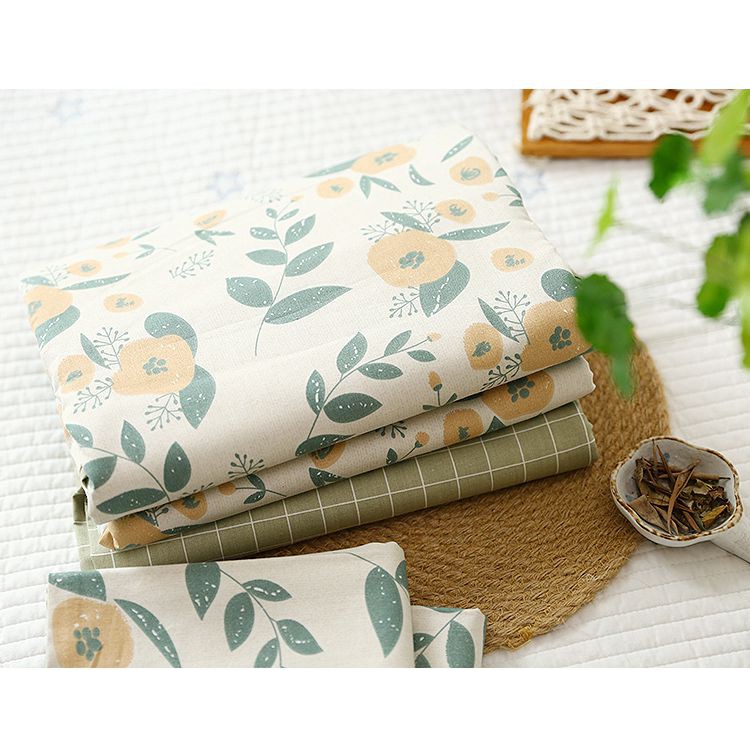 Vải 100% Cotton In Họa Tiết Hoa / Quả Thông Dùng Để May Áo Gối / Váy Ngủ Cho Bé 100x235cm