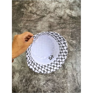 [Ảnh thật] Mũ bucket trắng in logo đen