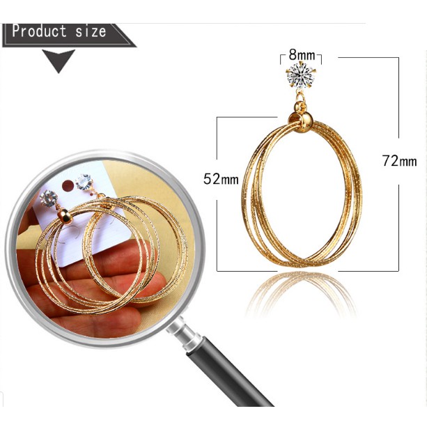 Khuyên Tai Nữ/ Bông Tai Nữ Dáng Xoắn Tròn kiểu dáng Châu Âu (2 chiếc)