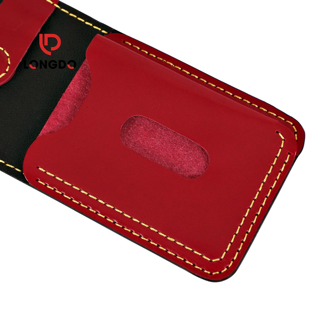 Ví sen 5 màu đỏ - Ví nam nhỏ gọn - Cam kết 100% da bò thật nhập khẩu - Bảo hành 5 năm - Thương hiệu uy tín Longdo Leathe