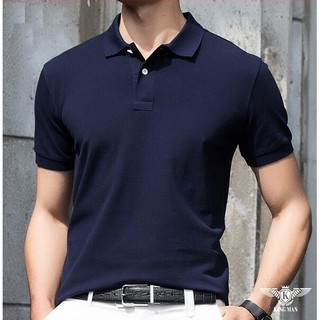 Áo thun nam polo trơn có cổ kiểu dáng thể thao cao cấp