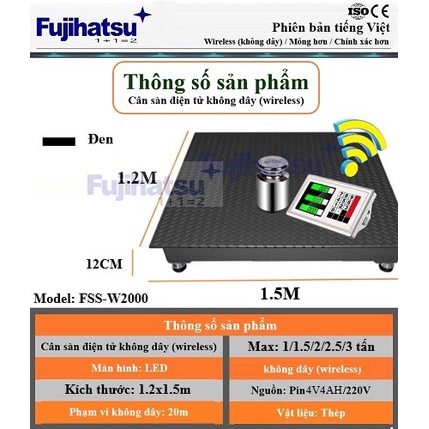 Cân sàn không dây fujihatsu FSS-W2000