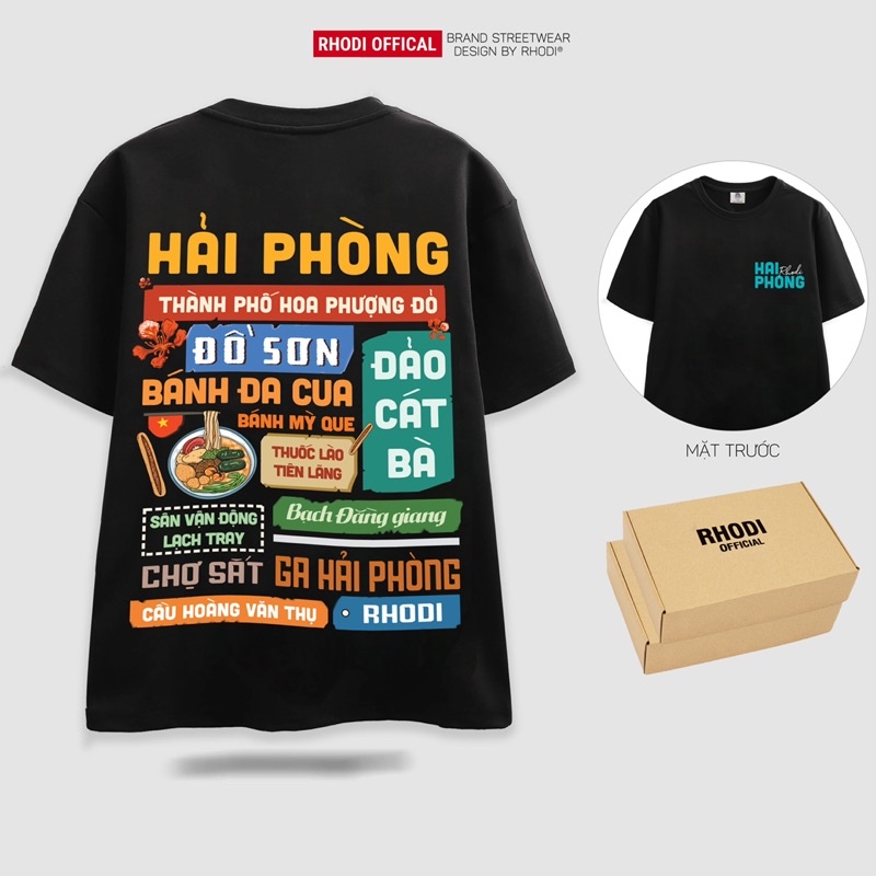 Áo thun local brand RHODI phông cổ tròn tay lỡ unisex nam nữ thế hệ genz Hải Phòng